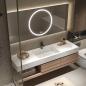 Preview: Muxing Sinterstein Waschbecken mit Schublade und Ablage – Moderne Waschtischkombination mit LED-Spiegel für das Badezimmer 【YT2032-K】