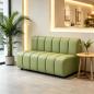 Preview: Muxing Gewerbesofa Gastro-Sofa Sitzbank, gepolsterte Restaurantbank für Café Bar Bistro Hotel Empfangsbereich, Hellgrün, 120 × 70 × 80 cm 【1076】