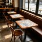 Preview: Muxing Gewerblicher Café-Tisch, quadratischer Restauranttisch, Bistrotisch Esstisch für Café, Bar, Bistro, Küche und Gastronomie 70 × 70 × 75 cm 【HUA-F70-】