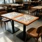 Preview: Muxing Gewerblicher Café-Tisch, quadratischer Restauranttisch, Bistrotisch Esstisch für Café, Bar, Bistro, Küche und Gastronomie 70 × 70 × 75 cm 【HUA-F70-】