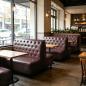 Preview: Muxing Gastronomiemöbel Stuhl Sofa Sitzbank, Dinerbank Restaurantbank für Café Bar Bistro Hotel, gepolsterte Sitzmöbel, Braun 120 × 65 × 105 cm 【Y-03KAFEI】
