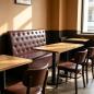 Preview: Muxing Gastronomiemöbel Stuhl Sofa Sitzbank, Dinerbank Restaurantbank für Café Bar Bistro Hotel, gepolsterte Sitzmöbel, Braun 120 × 65 × 105 cm 【Y-03KAFEI】