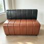 Preview: Muxing Gastro Sitzbank Dinerbank Sofa, Restaurantbank Polsterbank, Gastronomiemöbel Stuhl für Café Bar Bistro Hotel Schwarz-Braun 120 × 60 × 80 cm【Y-06PINSE】