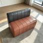 Preview: Muxing Gastro Sitzbank Dinerbank Sofa, Restaurantbank Polsterbank, Gastronomiemöbel Stuhl für Café Bar Bistro Hotel Schwarz-Braun 120 × 60 × 80 cm【Y-06PINSE】