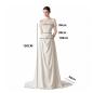 Preview: Muxing  Damen Brautkleid Off Shoulder Hochzeitskleid Bodenlang Elegant Satin Kleid Hochzeit