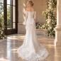 Preview: Muxing Damen Brautkleid Spitze Meerjungfrau Hochzeitskleid Schulterfrei Langarm Bodenlang Brautkleid Weiß ohne Schleier