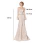 Preview: Muxing Damen Brautkleid Spitze Meerjungfrau Hochzeitskleid Schulterfrei Langarm Bodenlang Brautkleid Weiß ohne Schleier