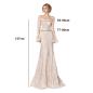 Preview: Muxing Damen Brautkleid Spitze Meerjungfrau Hochzeitskleid Schulterfrei Langarm Bodenlang Brautkleid Weiß ohne Schleier