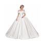 Preview: Muxing Damen Brautkleid Prinzessin Off Shoulder Hochzeitskleid Bodenlang mit Reifrock