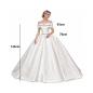 Preview: Muxing Damen Brautkleid Prinzessin Off Shoulder Hochzeitskleid Bodenlang mit Reifrock