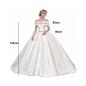 Preview: Muxing Damen Brautkleid Prinzessin Off Shoulder Hochzeitskleid Bodenlang mit Reifrock