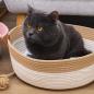 Preview: Muxing Katzenbett Hundebett Geflochtener Haustierkorb mit Schlafkissen und Spielball Ganzjähriger Schlafplatz für Katzen und Kleine Hunde 45 × 16 cm