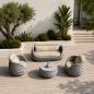 Preview: Muxing Gartenlounge Set 4-teilig mit 2 Einzelsesseln, Dreisitzer-Sofa und Couchtisch, Wasserabweisend, Ideal für Garten, Terrasse und Hof