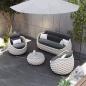 Preview: Muxing Gartenlounge Set 4-teilig mit 2 Einzelsesseln, Dreisitzer-Sofa und Couchtisch, Wasserabweisend, Ideal für Garten, Terrasse und Hof
