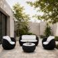 Preview: Muxing Gartenlounge Set 4-teilig mit 2 Einzelsesseln, Dreisitzer-Sofa und Couchtisch, Wasserabweisend, Ideal für Garten, Terrasse und Hof