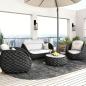 Preview: Muxing Gartenlounge Set 4-teilig mit 2 Einzelsesseln, Dreisitzer-Sofa und Couchtisch, Wasserabweisend, Ideal für Garten, Terrasse und Hof