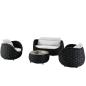 Preview: Muxing Gartenlounge Set 4-teilig mit 2 Einzelsesseln, Zweisitzer-Sofa und Couchtisch, Wasserabweisend, Ideal für Garten, Terrasse und Hof, Schwarz