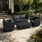 Preview: Muxing 4-teiliges Gartenmöbel-Set, Lounge-Set mit 2 Sesseln, 2-Sitzer-Sofa und Tisch, wetterbeständige Sitzgruppe für Garten und Balkon/TB627/