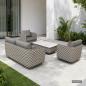 Preview: Muxing 4-teiliges Gartenmöbel-Set, Lounge-Set mit 2 Sesseln, 2-Sitzer-Sofa und Tisch, wetterbeständige Sitzgruppe für Garten und Balkon/TB627/