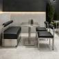 Preview: Muxing Edelstahl Sitzbank 2-Sitzer, Gastrobank, Restaurantbank, Lounge Bank, Café Bank, Polsterbank für Wartebereich & Empfang Schwarz 120×55×72 cm【BXG-9201】