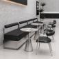 Preview: Muxing Edelstahl Sitzbank 2-Sitzer, Gastrobank, Restaurantbank, Lounge Bank, Café Bank, Polsterbank für Wartebereich & Empfang Schwarz 120×55×72 cm【BXG-9201】