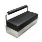 Preview: Muxing Edelstahl Sitzbank 2-Sitzer, Gastrobank, Restaurantbank, Lounge Bank, Café Bank, Polsterbank für Wartebereich & Empfang Schwarz 120×55×72 cm【BXG-9201】