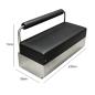 Preview: Muxing Edelstahl Sitzbank 2-Sitzer, Gastrobank, Restaurantbank, Lounge Bank, Café Bank, Polsterbank für Wartebereich & Empfang Schwarz 120×55×72 cm【BXG-9201】