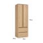 Preview: Muxing Badezimmerschrank Hochschrank mit Schubladen, schmaler Badschrank, Aufbewahrungsschrank, Stauraumschrank für Badutensilien 195*60*35cm【GSS】