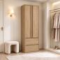 Preview: Muxing Badezimmerschrank Hochschrank mit Schubladen, schmaler Badschrank, Aufbewahrungsschrank, Stauraumschrank für Badutensilien 195*60*35cm【GSS】
