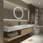 Preview: Waschbecken aus Sinterstein mit Schrank und LED-Spiegel für das Badezimmer 【RW2032-K】