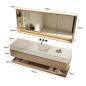 Preview: Muxing Wandhängendes Badmöbel-Set mit Sinterstein-Waschbecken, Waschtischunterschrank, Spiegelschrank, moderner Bad-Waschtisch 【RW9865JG BKK】