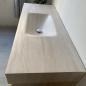 Preview: Muxing Wandhängendes Badmöbel-Set mit Sinterstein-Waschbecken, Waschtischunterschrank, Spiegelschrank, moderner Bad-Waschtisch 【RW9865JG BKK】