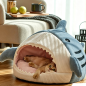 Preview: Muxing Katzenhöhle Katzenbett Haustierbett Hundebett Kuschelhöhle Schlafplatz Tierbett Katzenhaus Hundehöhle für Katzen und kleine Hunde 50 x 36 cm /SYMW/