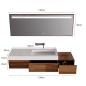 Preview: Sinterstein Waschbecken Badezimmer, modernes Aufsatzwaschbecken, eleganter Waschtisch für Bad, Gäste-WC und Waschraum 130*55cm 【XZC950-130】