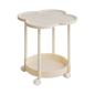 Preview: MuXing Regal-Beistelltisch, Mobil mit Rollen, Vielseitig als Couchtisch, Nachttisch oder Ablagetisch, Stilvoll & Platzsparend cremeweiß 47.5 x 49cm /SYCBJ-MBS/