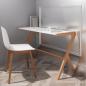 Preview: MuXing Einzigartig geformter Schreibtisch – Computertisch, Bürotisch, Arbeitstisch – Ideal für Home Office und Studium, Weiß 120×50×75 cm 【BDT-105B】