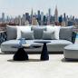 Preview: MuXing Geflochtenes Outdoor-Sofa 2er-Set – mit 1-Sitzer Sofa und 3-Sitzer Sofa, geeignet für Garten, Hof und Balkon, Blau
