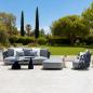 Preview: MuXing Geflochtenes Outdoor-Sofa 2er-Set – mit 1-Sitzer Sofa und 3-Sitzer Sofa, geeignet für Garten, Hof und Balkon, Blau