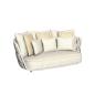 Preview: MuXing Geflochtenes Outdoor-Sofa 2er-Set – mit 1-Sitzer Sofa und 3-Sitzer Sofa, geeignet für Garten, Hof und Balkon, Blau
