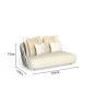 Preview: MuXing Geflochtenes Outdoor-Sofa 3er-Set mit 1-Sitzer, schrägem Ecksofa & 3-Sitzer Ecksofa, geeignet für Garten, Hof und Balkon, Beige