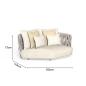 Preview: MuXing Geflochtenes Outdoor-Sofa 3er-Set mit 1-Sitzer, schrägem Ecksofa & 3-Sitzer Ecksofa, geeignet für Garten, Hof und Balkon, Beige