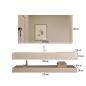 Preview: Muxing  Waschbecken mit LED-Spiegel Waschbecken aus Keramik mit Ablageplatte Beige