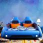 Preview: Muxing Auto LED Raser Jungen Kinder Bett Cool Bequem blau