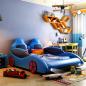 Preview: Muxing Auto LED Raser Jungen Kinder Bett Cool Bequem blau