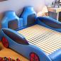 Preview: Muxing Auto LED Raser Jungen Kinder Bett Cool Bequem blau