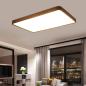 Preview: MuXing LED-Deckenleuchte mit Holzwerkstoffrahmen, Acrylschirm & 3-Farbwechsel, Walnussholzfarbe 110×70 cm