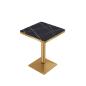 Preview: Muxing quadratischer Tisch Esstisch quadratischer Couchtisch Kaffeetisch Bistrotisch Schreibtisch Schwarz Gold 60*60*75cm