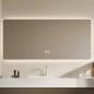 Preview: MuXing Waschbecken Set – Keramik-Waschbecken, LED-Spiegel mit Anti-Beschlag, wandhängend, mit Stauraumregal 120×55 cm 【C458】