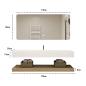 Preview: MuXing Waschbecken Set – Keramik-Waschbecken, LED-Spiegel mit Anti-Beschlag, wandhängend, mit Stauraumregal 120×55 cm 【C458】