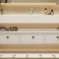 Preview: MuXing Badezimmer-Set, weißes thermogeformtes Waschbecken, LED-Spiegel, Schubladenschrank, inkl. Abflussgarnitur, wandhängendes Möbel 120×55 cm 【R255】